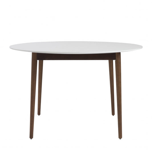 Round White and Brown Wooden Table - AFS