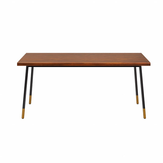 Brown Wood Dining Table with Black Steel Legs - AFS