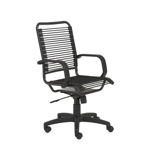 43" Black and Black Round Bungee Cord High Back Office Chair - AFS