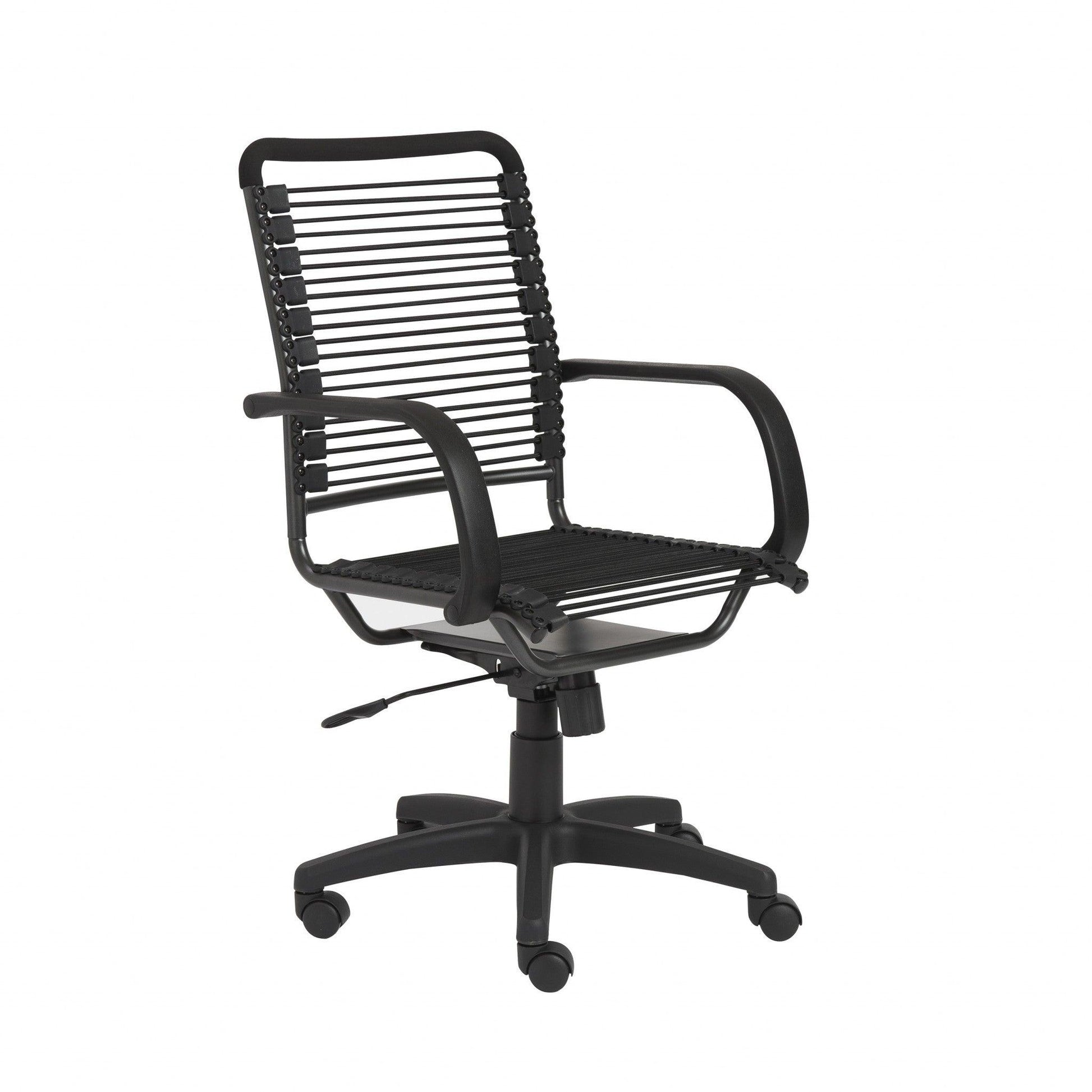 43" All Black Round Bungee Cord High Back Office Chair - AFS