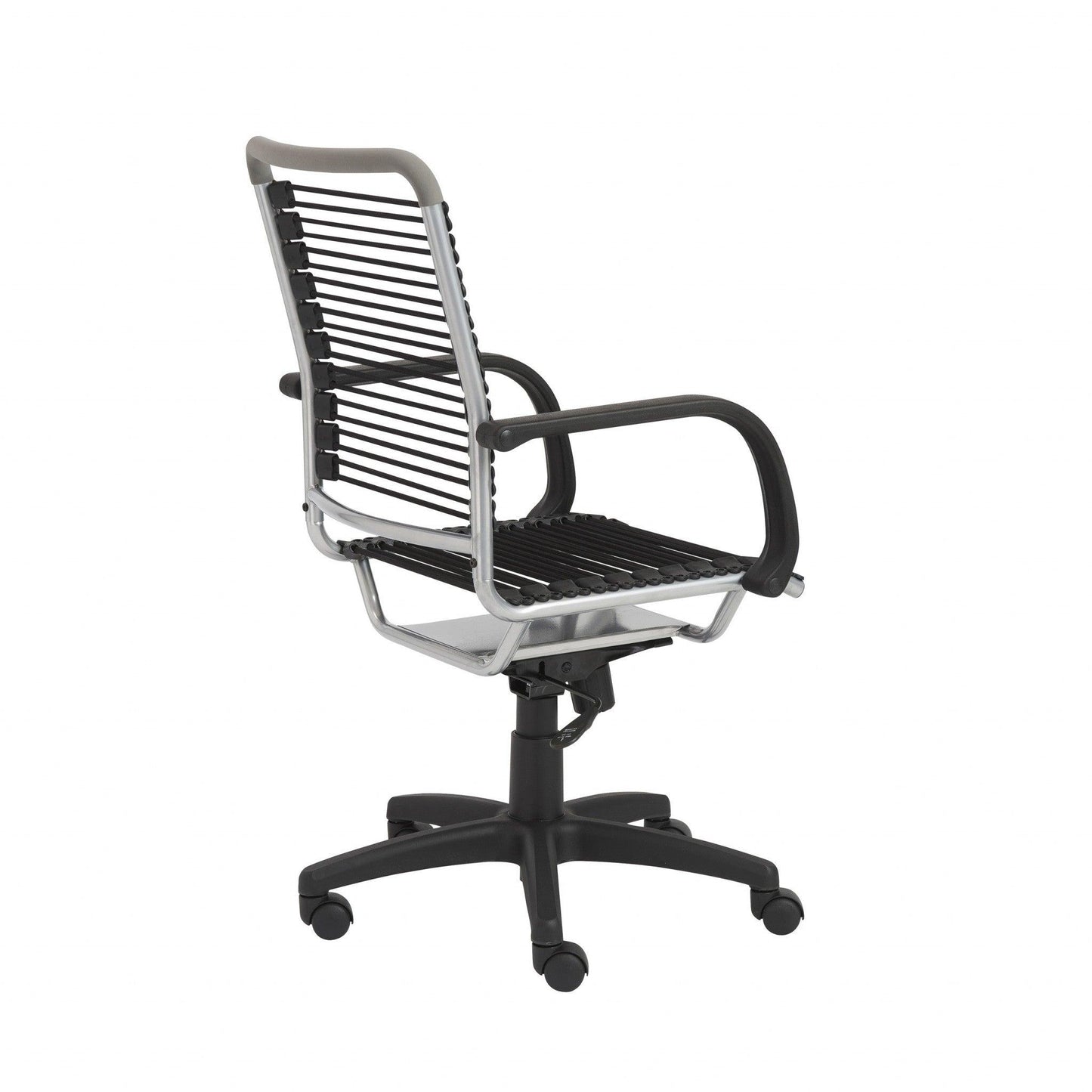 43" Chrome and Black Round Bungee High Back Office Chair - AFS