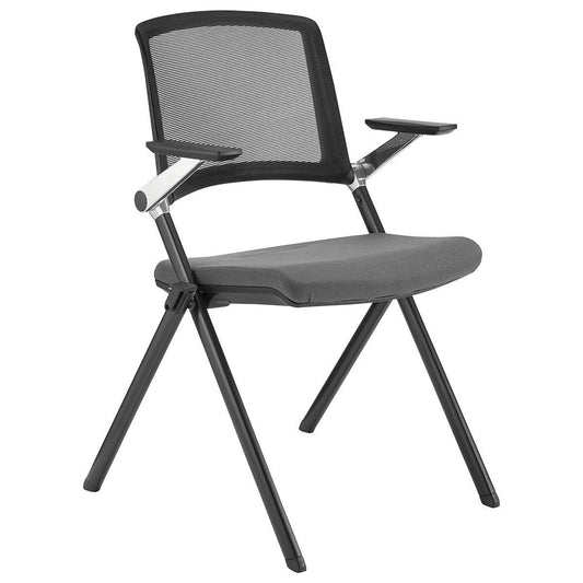 Set of Two Folding and Stacking Gray Mesh Armchairs - AFS