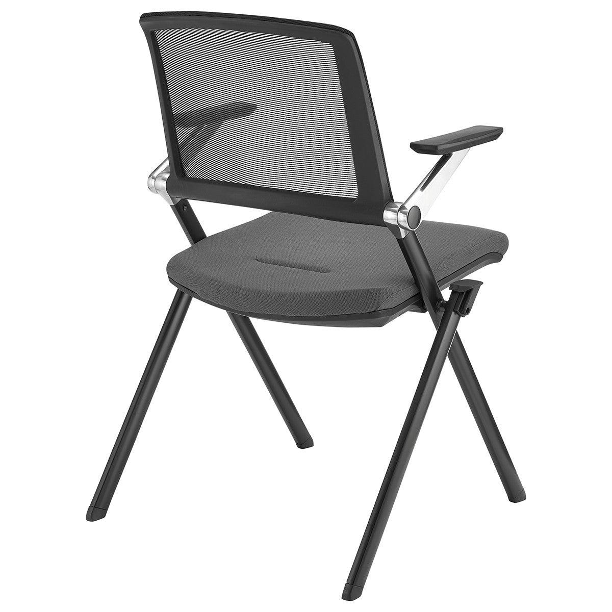 Set of Two Folding and Stacking Gray Mesh Armchairs - AFS