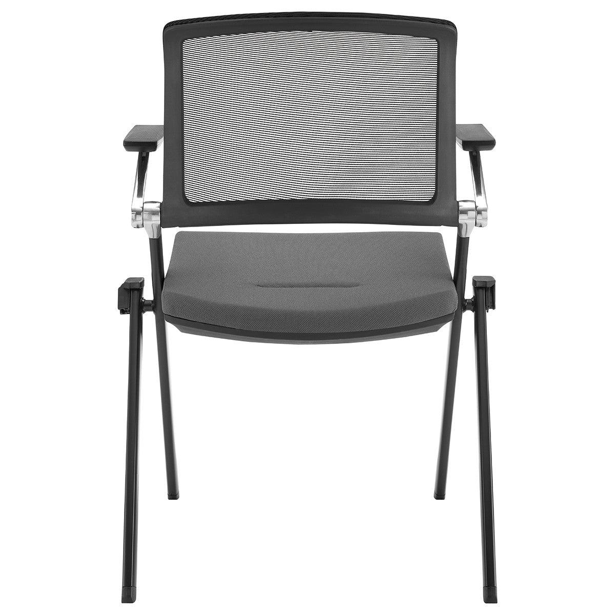 Set of Two Folding and Stacking Gray Mesh Armchairs - AFS