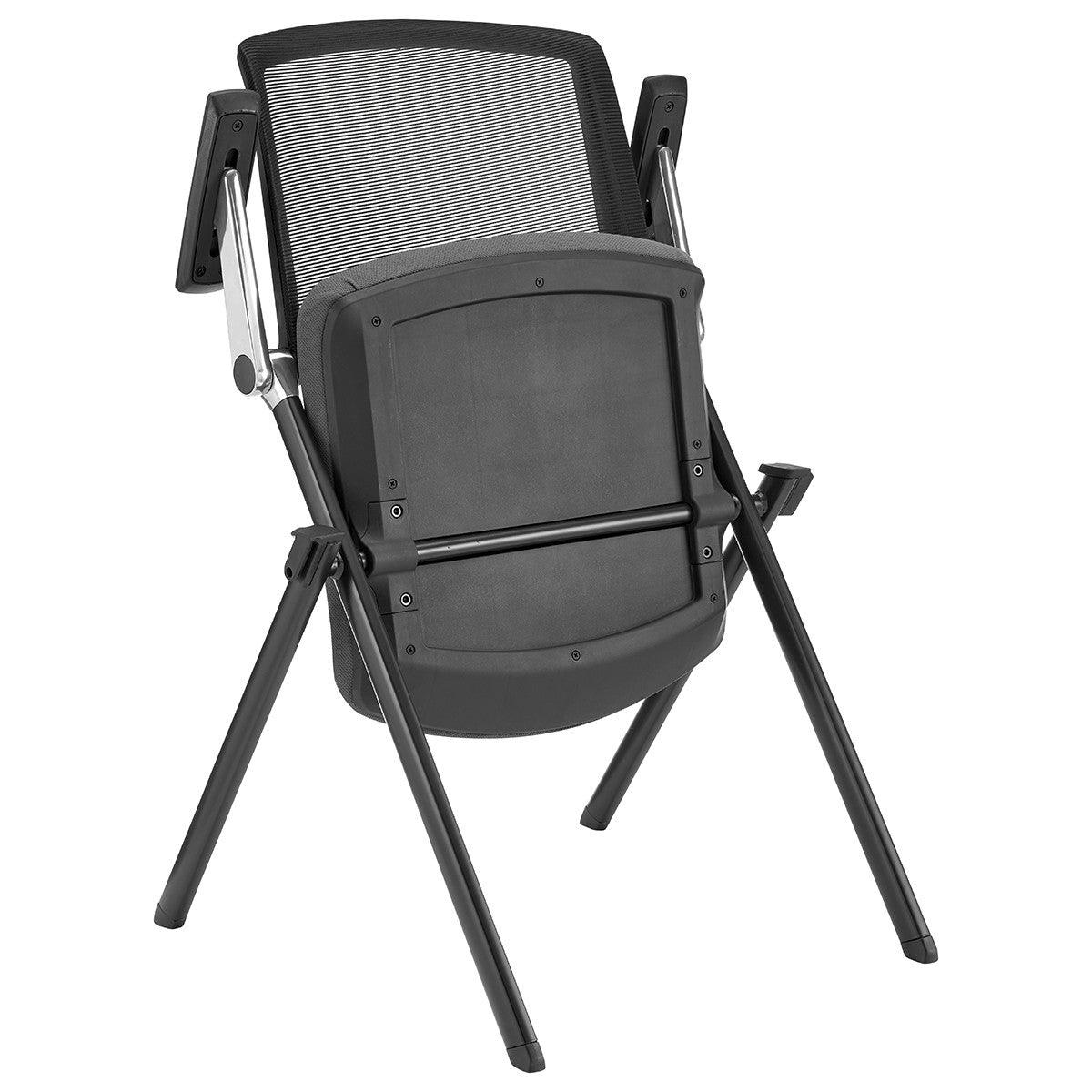 Set of Two Folding and Stacking Gray Mesh Armchairs - AFS