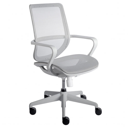 White Mesh Office Chair with Metal Frame - AFS