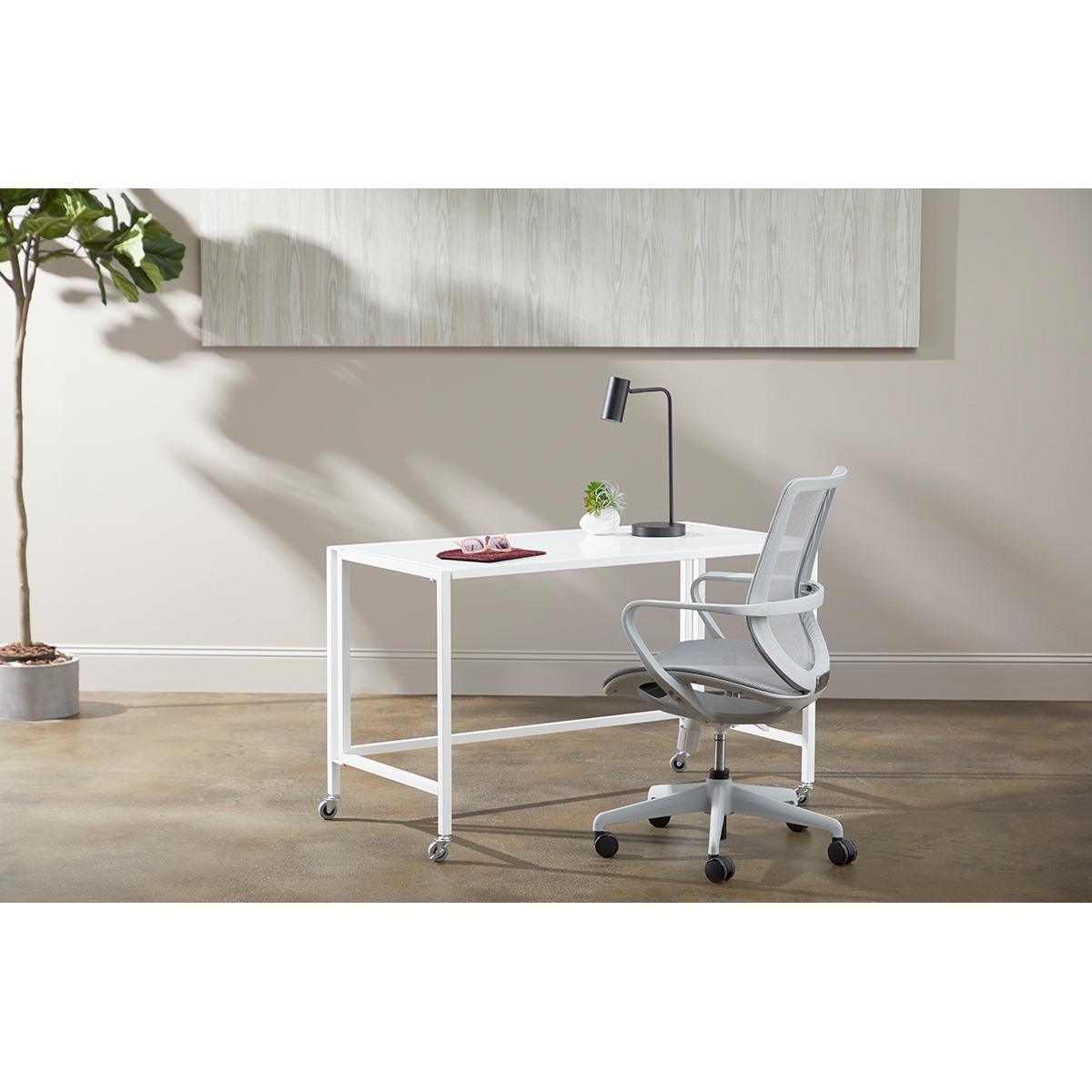 White Mesh Office Chair with Metal Frame - AFS