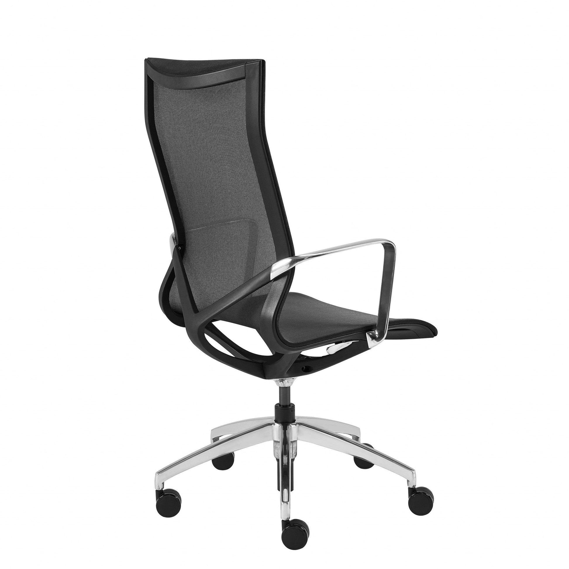 High Back Black Mesh Aluminum Base Office Chair - AFS