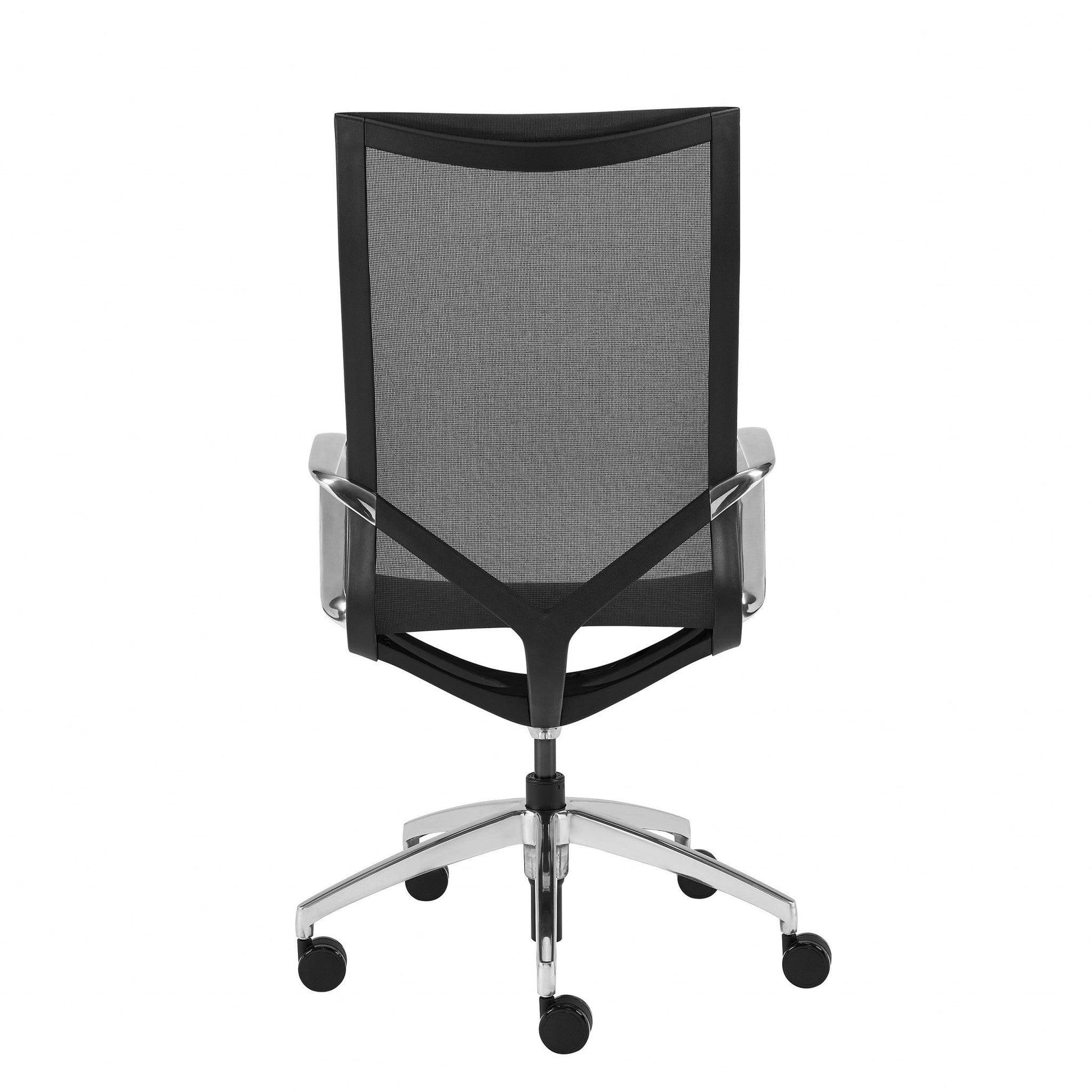 High Back Black Mesh Aluminum Base Office Chair - AFS
