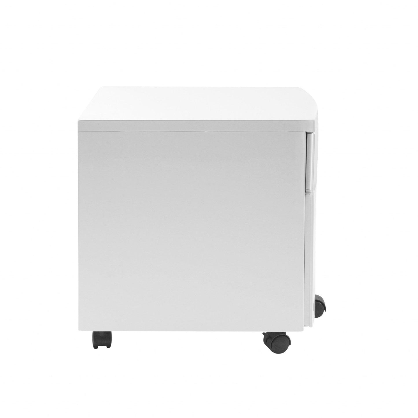 White Two Drawer Rolling Filing Cabinet - AFS