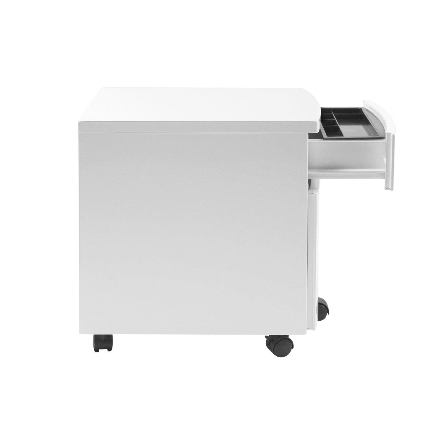 White Two Drawer Rolling Filing Cabinet - AFS