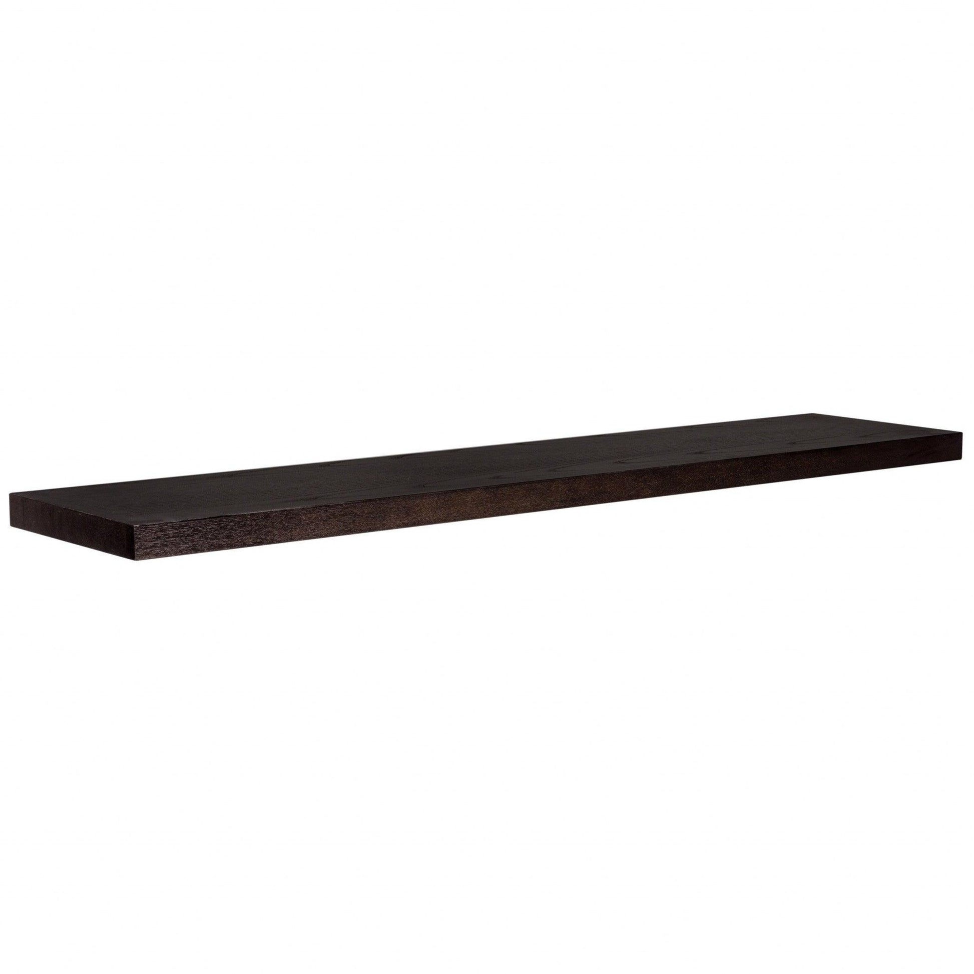 75" Dark Espresso Brown Wooden Floating Shelf - AFS