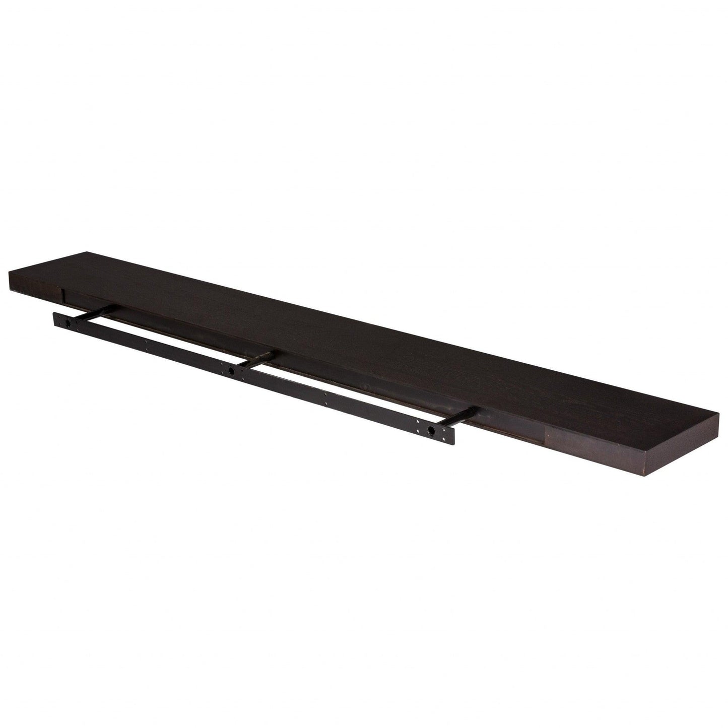 75" Dark Espresso Brown Wooden Floating Shelf - AFS