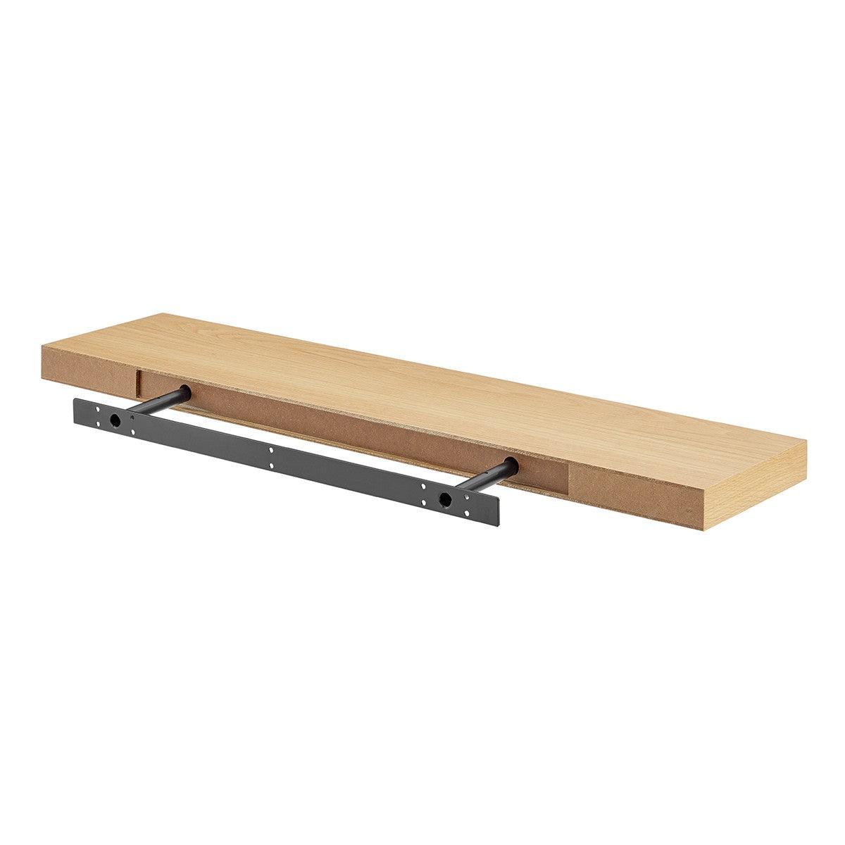 43" Natural Light Brown Wooden Floating Shelf - AFS