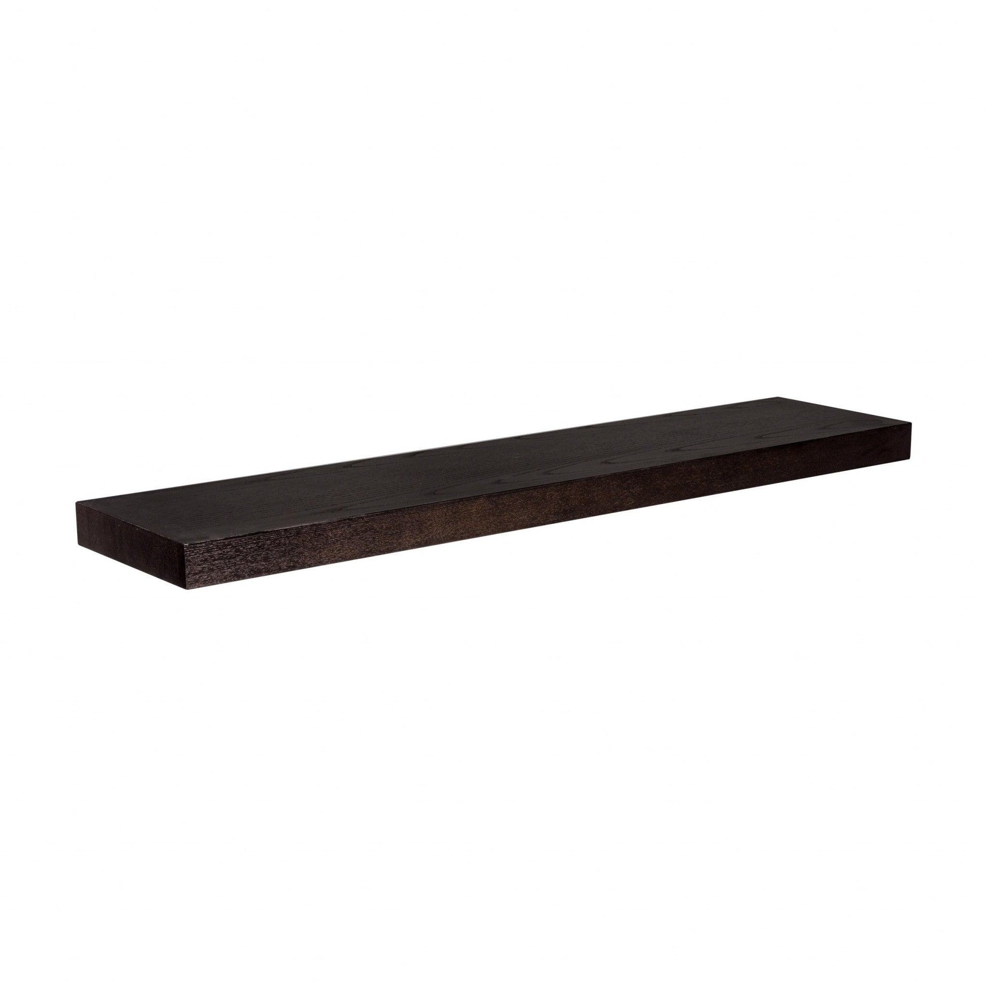 43" Dark Espresso Brown Wooden Floating Shelf - AFS