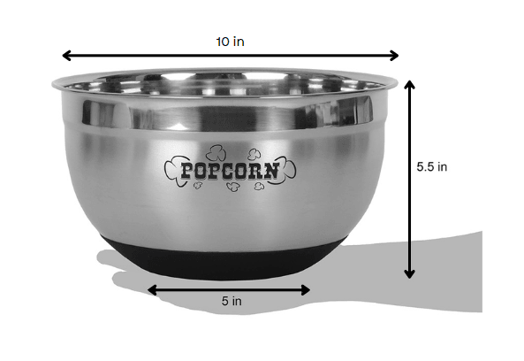 Sleek Stainless Steel Popcorn Serving Bowl - AFS