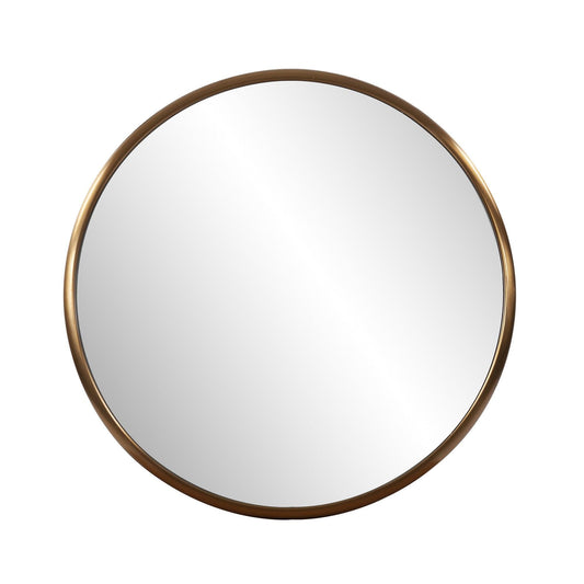 20" Antiqued Brushed Brass Round Wall Mirror - AFS