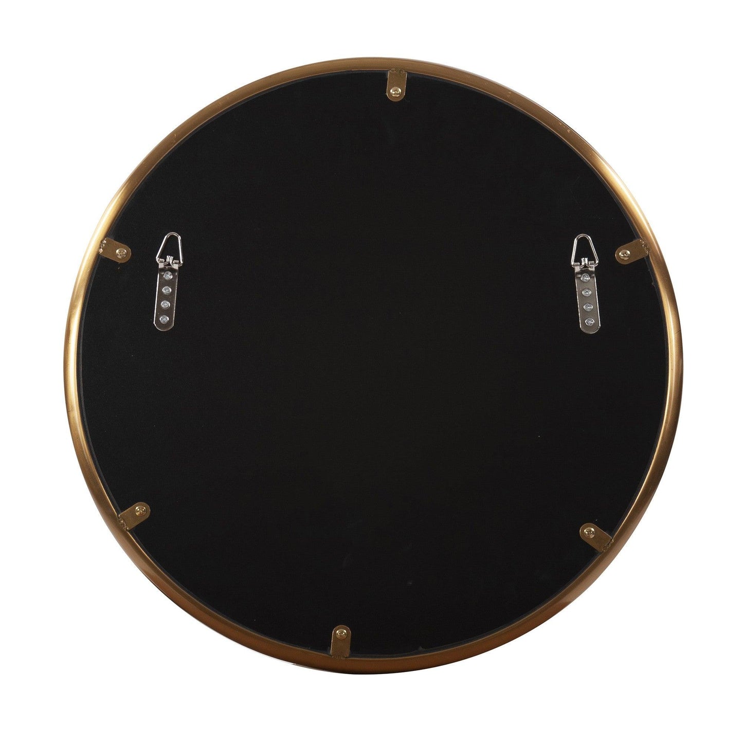 20" Antiqued Brushed Brass Round Wall Mirror - AFS