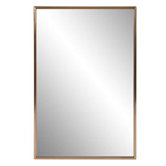 Antiqued Brushed Brass Rectangular Wall Mirror - AFS