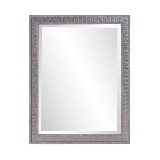 Warm Gray Faux Wood Rectangle Mirror - AFS