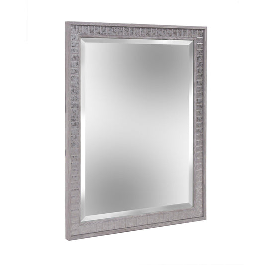 Warm Gray Faux Wood Rectangle Mirror - AFS