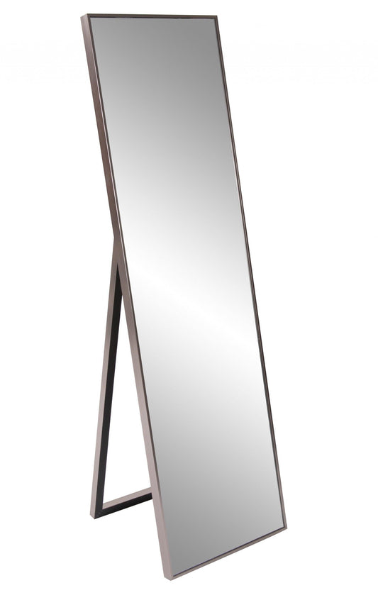 Sleek Brushed Brass Rectangular Full Length Standing Mirror - AFS