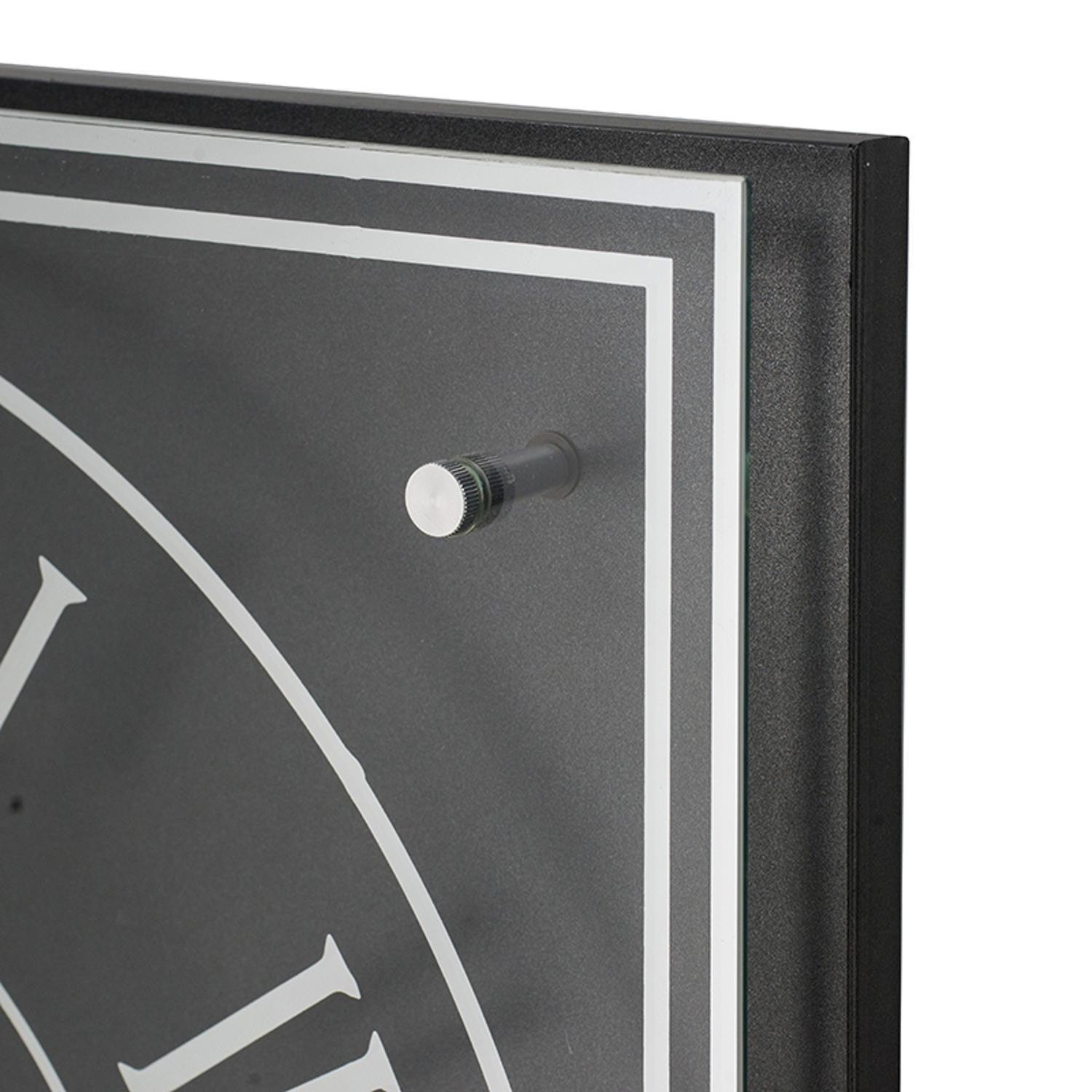 Vintage Style Gears Black and Silver Square Wall Clock - AFS