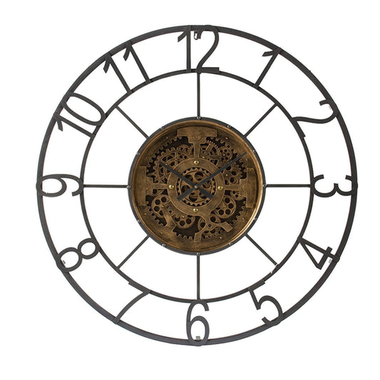 Round Decorative Gear Iron Wall Clock - AFS