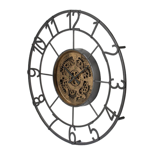 Round Decorative Gear Iron Wall Clock - AFS