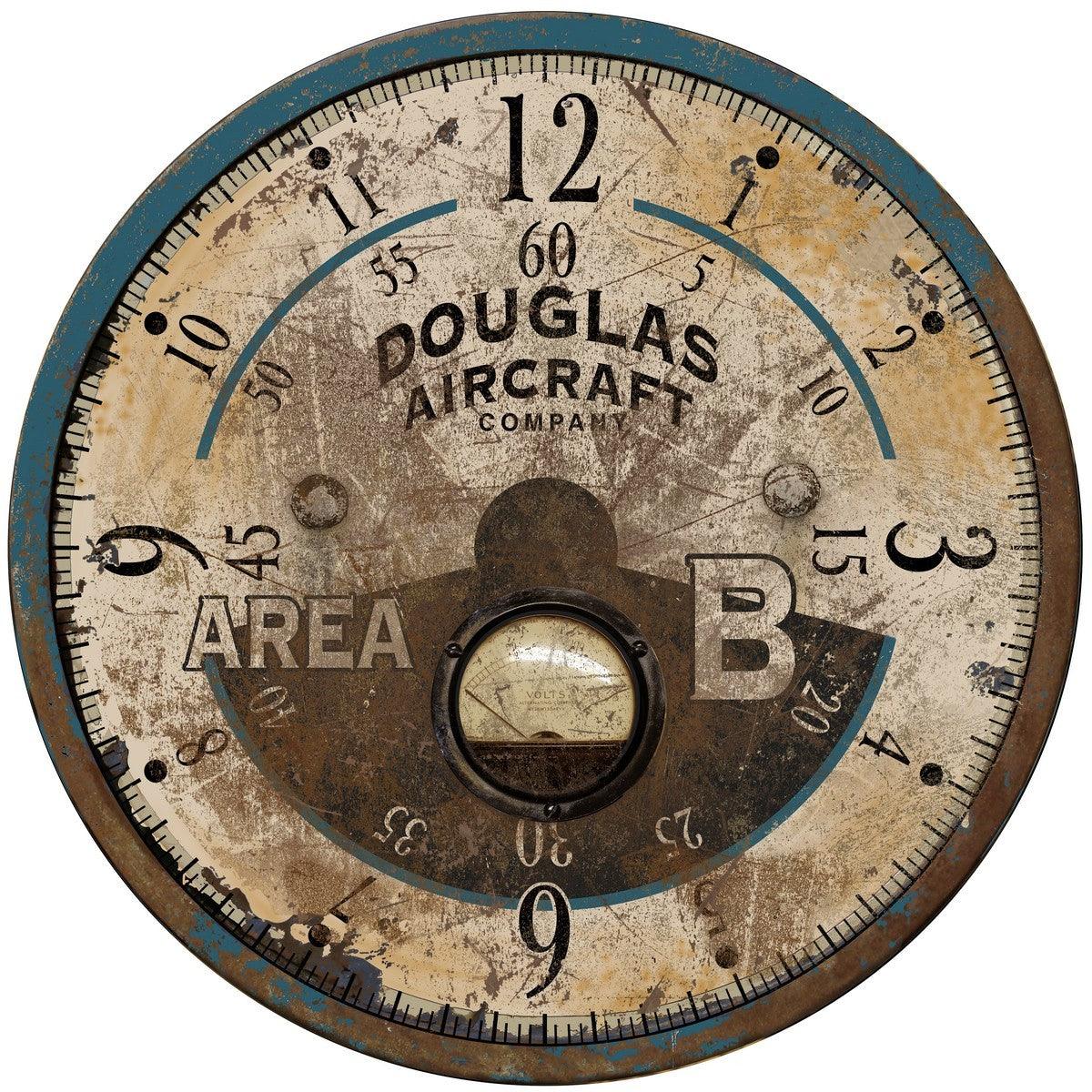 18" Vintage Teal Aviator's Wall Clock - AFS