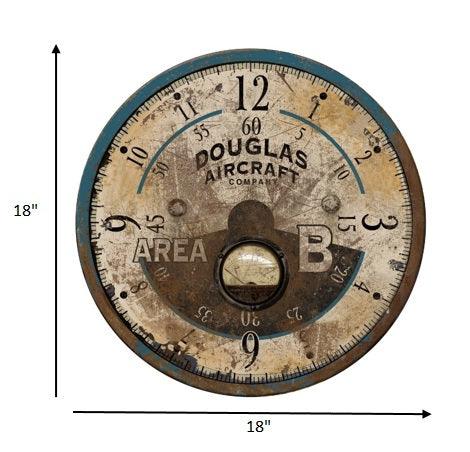 18" Vintage Teal Aviator's Wall Clock - AFS
