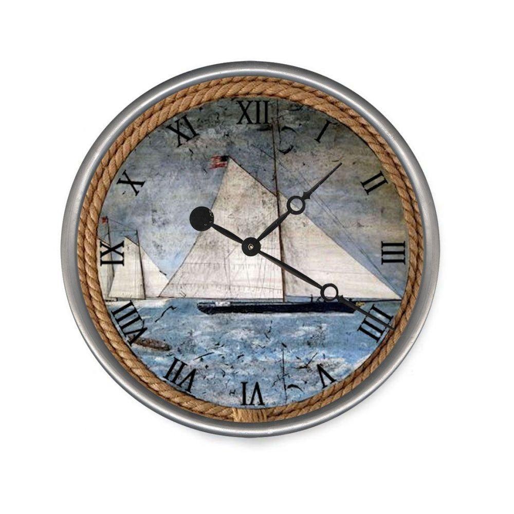 15" Vintage Nautical Sailboats Wall Clock - AFS