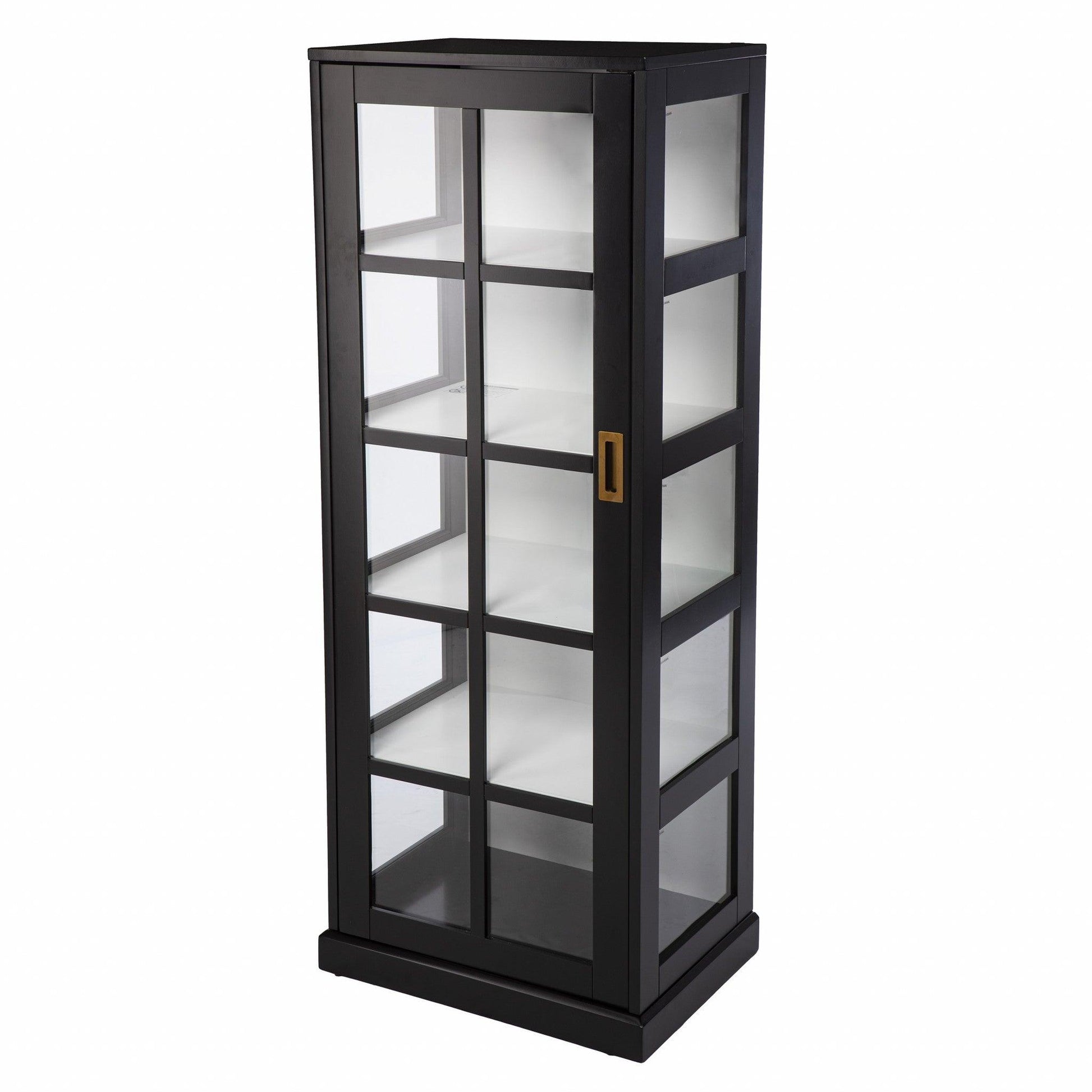 Dynasty Contemporary Black and White Tall Curio Cabinet - AFS