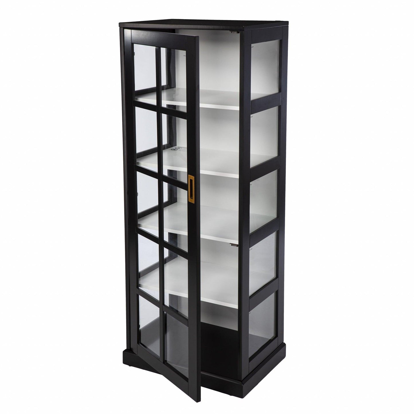 Dynasty Contemporary Black and White Tall Curio Cabinet - AFS