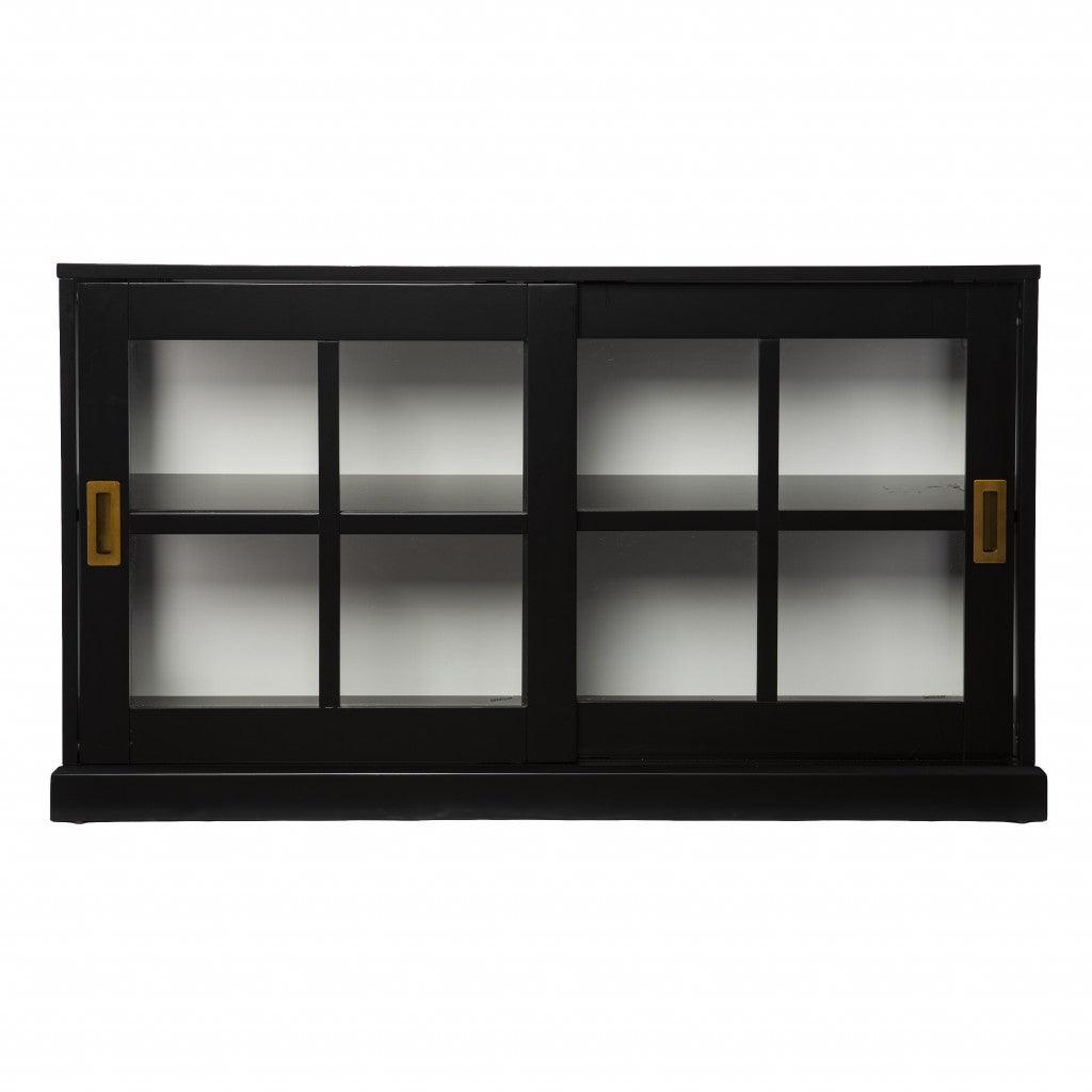 Dynasty Contemporary Black and White Low Curio Cabinet - AFS