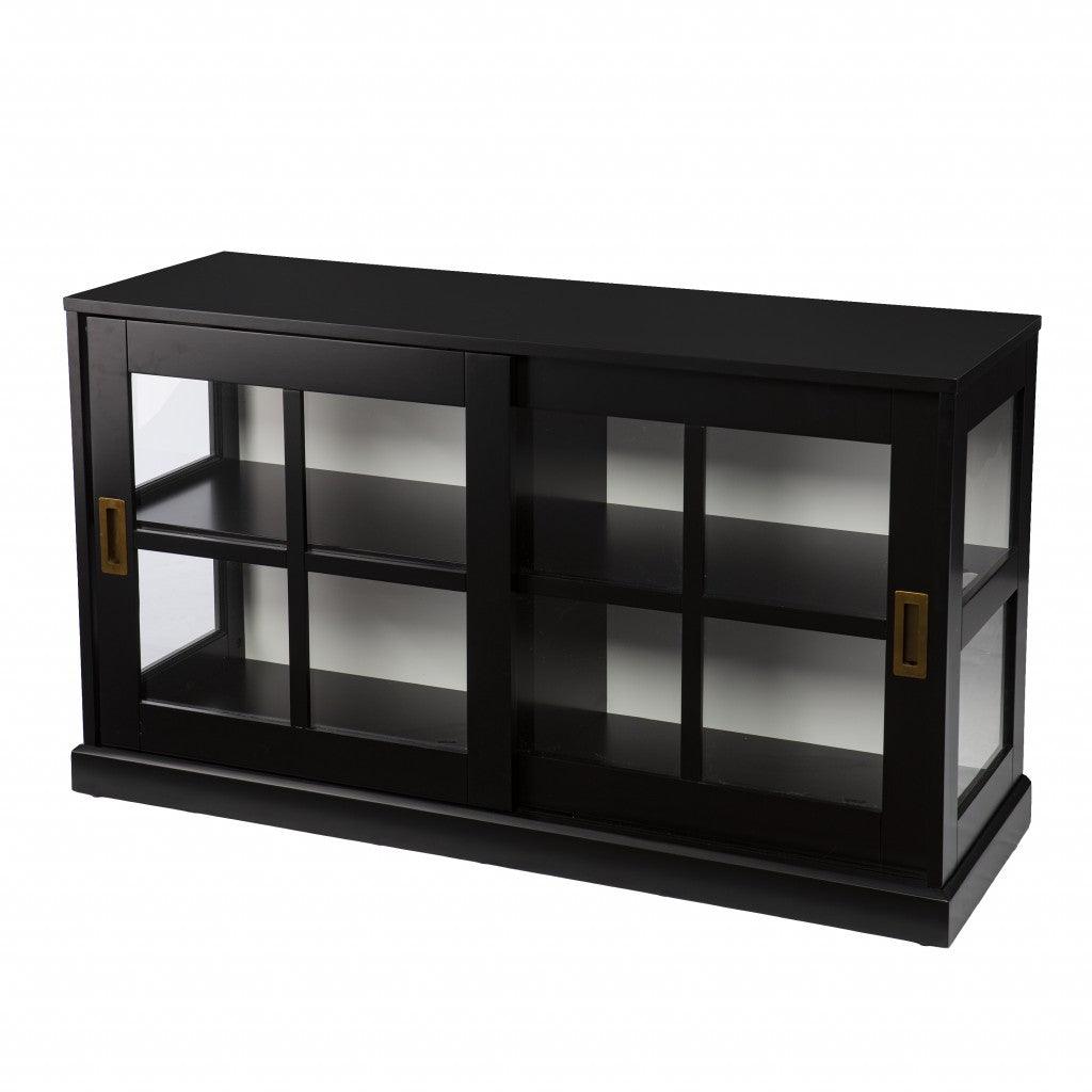 Dynasty Contemporary Black and White Low Curio Cabinet - AFS