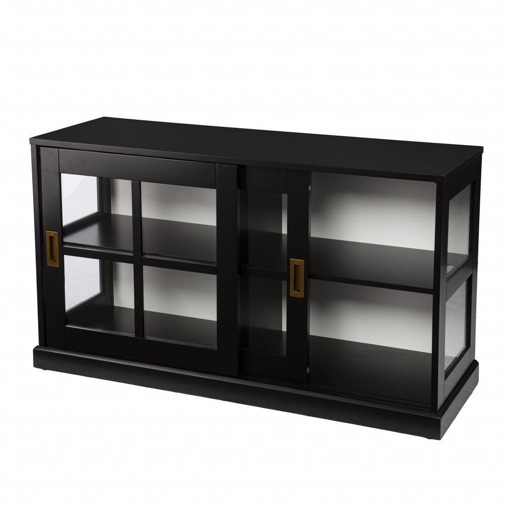 Dynasty Contemporary Black and White Low Curio Cabinet - AFS