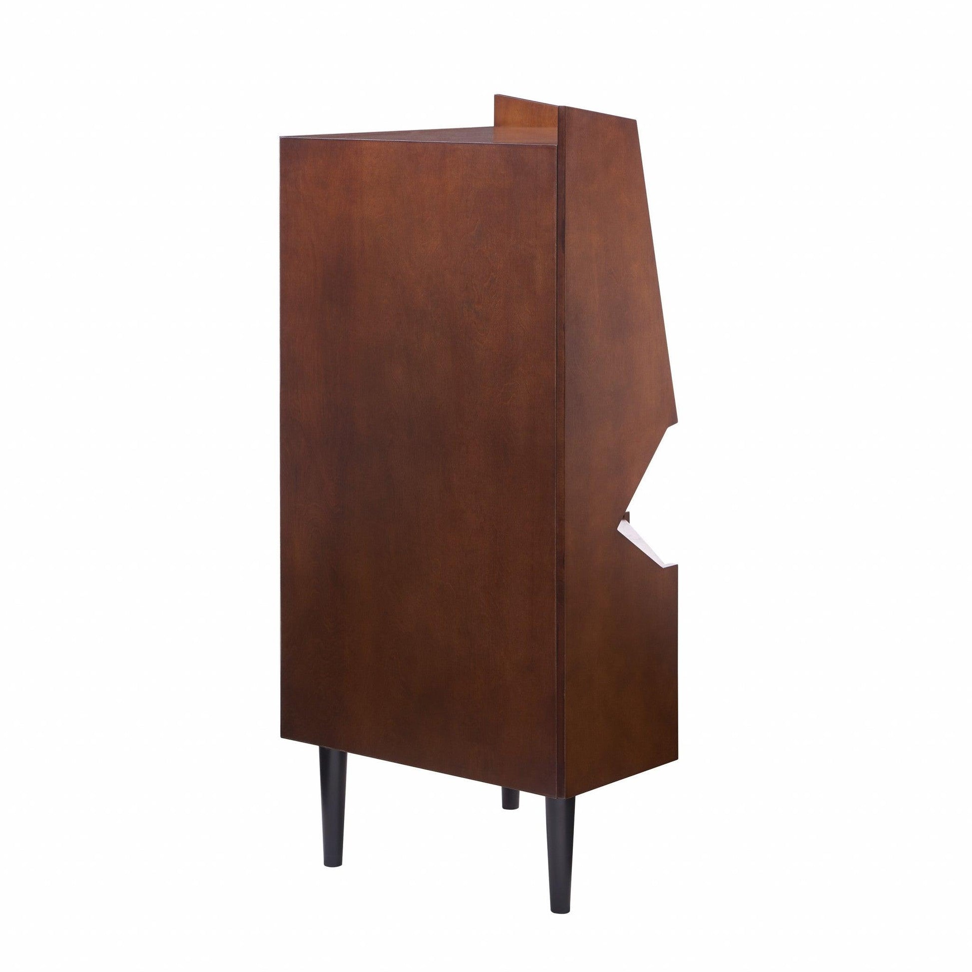 Cosmo Brown and Black Corner Bar Cabinet - AFS