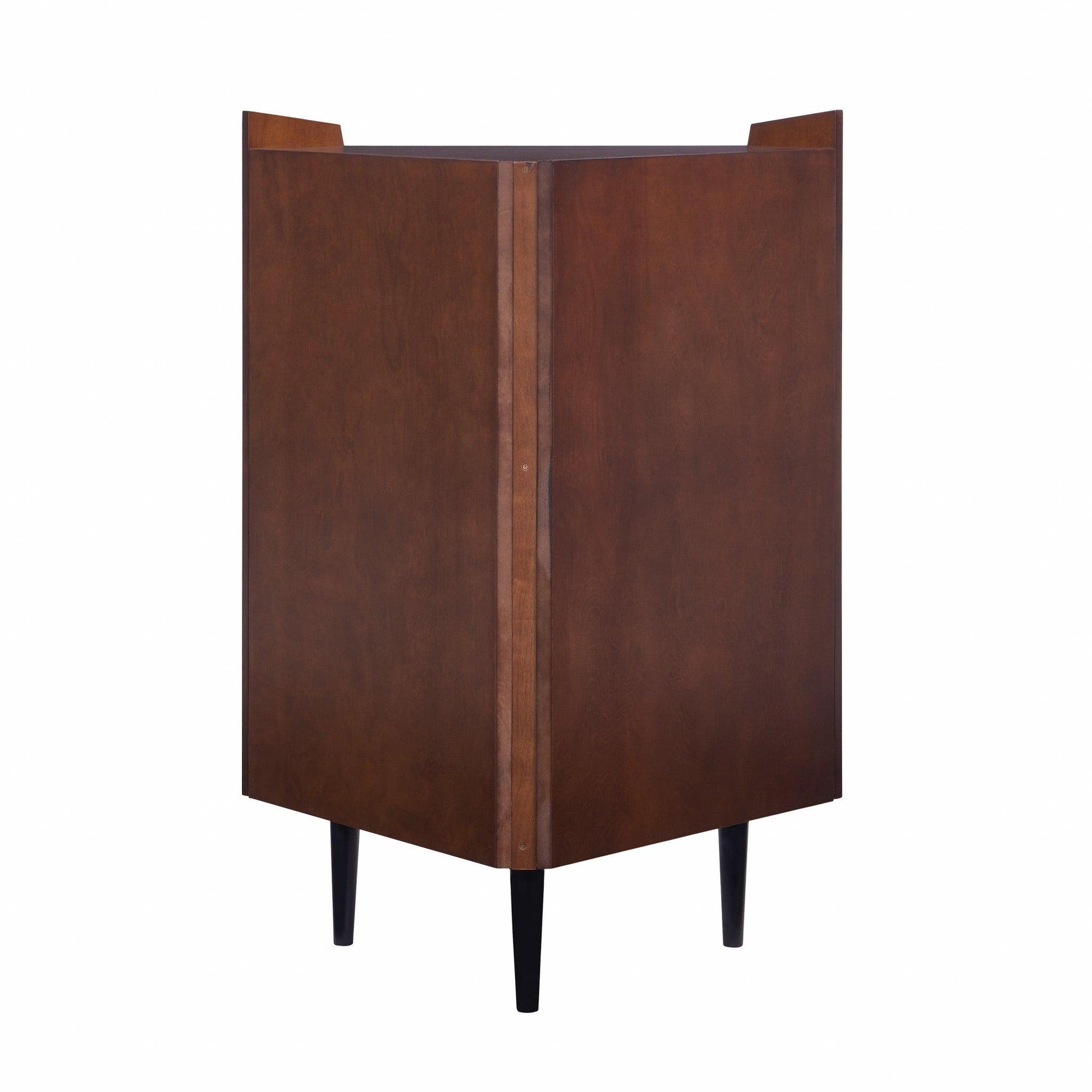 Cosmo Brown and Black Corner Bar Cabinet - AFS