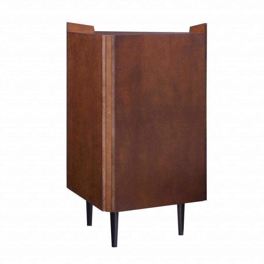 Cosmo Brown and Black Corner Bar Cabinet - AFS