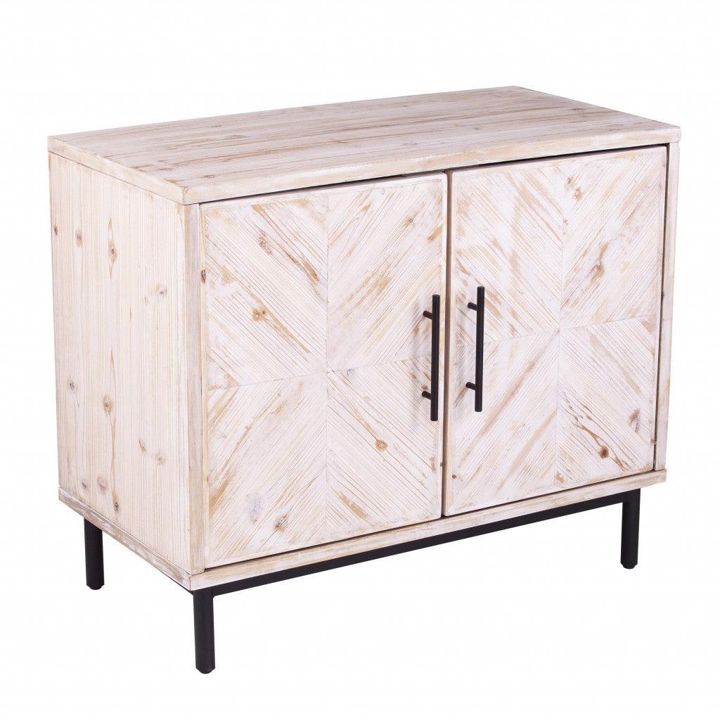 Modern Farmhouse Rustic Natural Accent Storage Cabinet - AFS