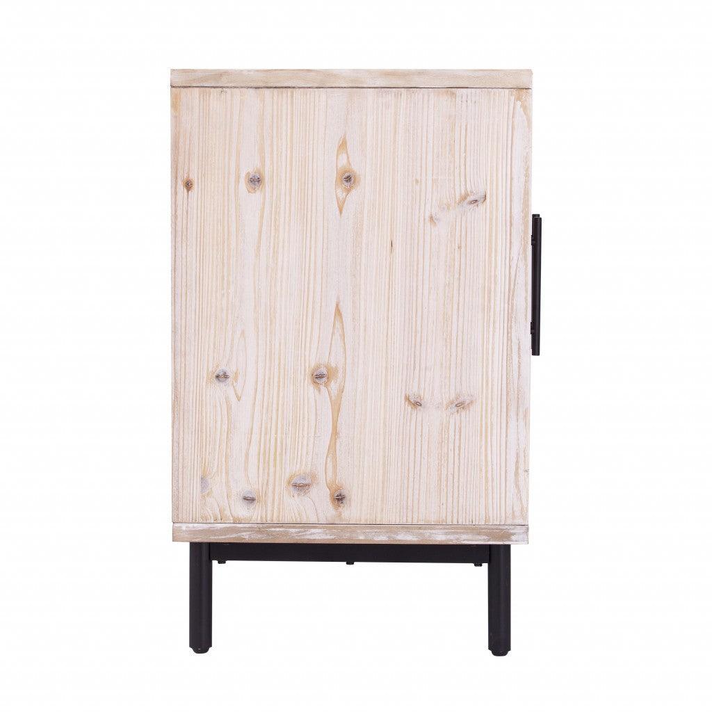 Modern Farmhouse Rustic Natural Accent Storage Cabinet - AFS