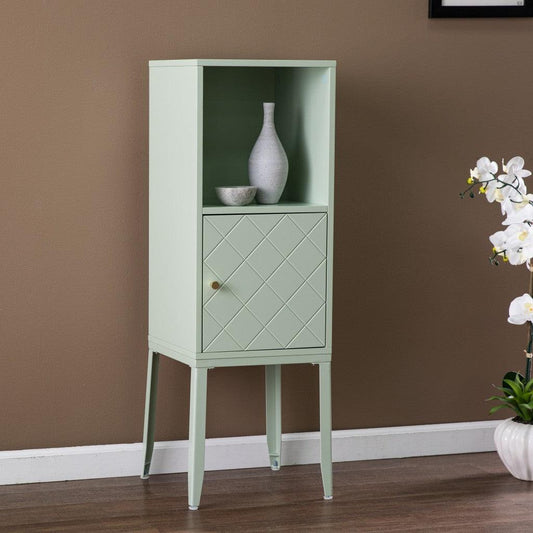 Pale Green Crosshatch Accent Storage Cabinet - AFS