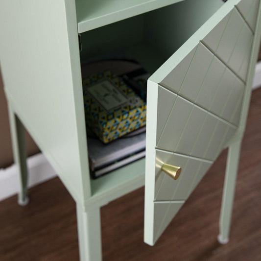 Pale Green Crosshatch Accent Storage Cabinet - AFS