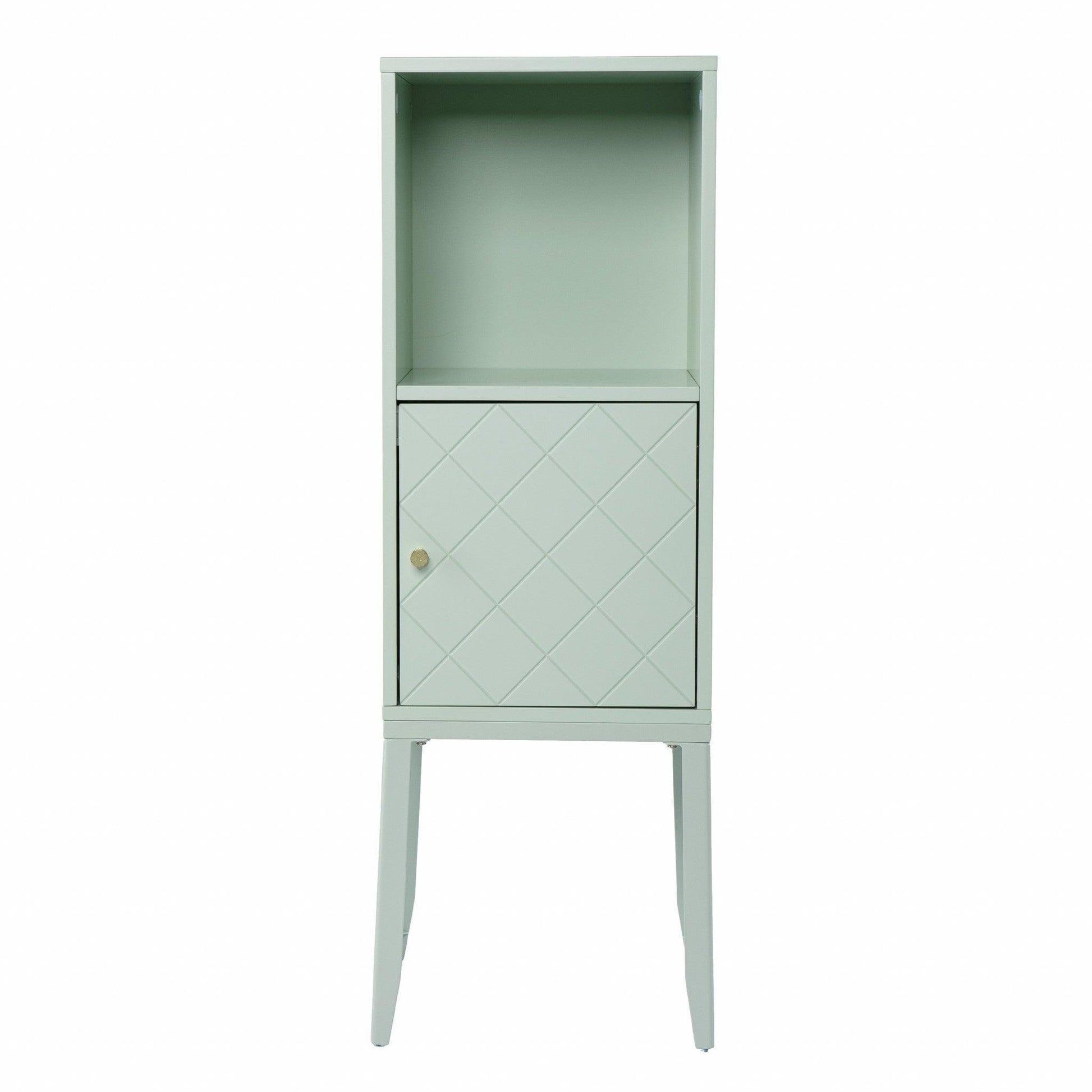 Pale Green Crosshatch Accent Storage Cabinet - AFS