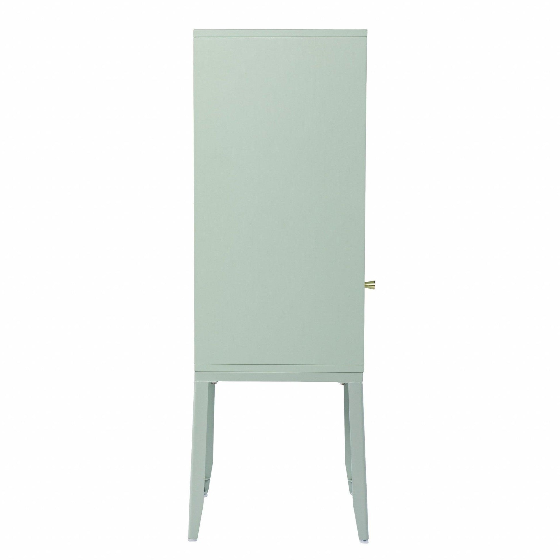 Pale Green Crosshatch Accent Storage Cabinet - AFS