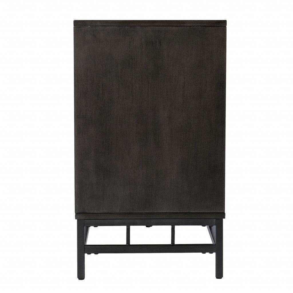 Contemporary Grid Lines Three Door Accent Cabinet - AFS