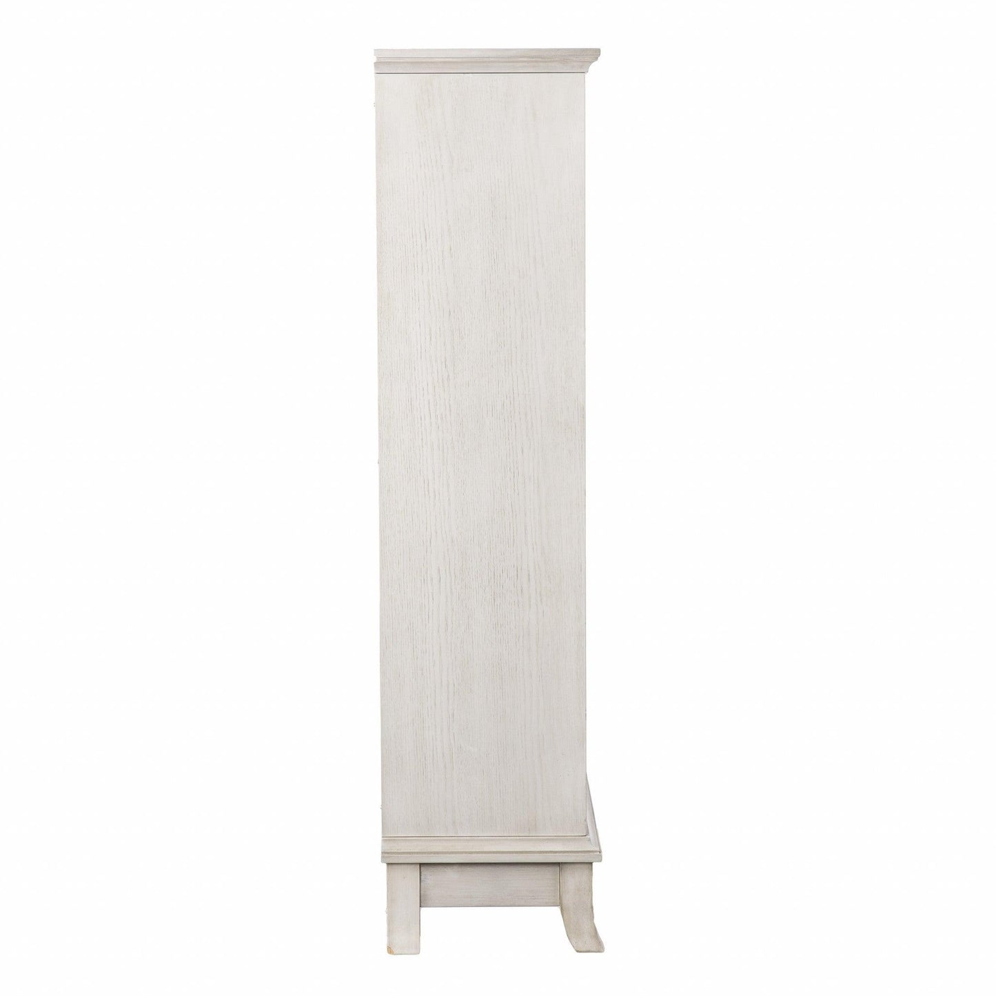 Rustic White Sliding Double Door Accent Cabinet - AFS