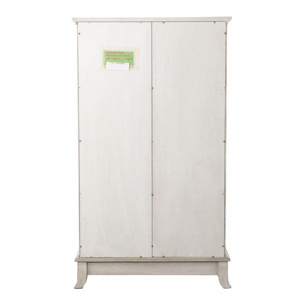 Rustic White Sliding Double Door Accent Cabinet - AFS