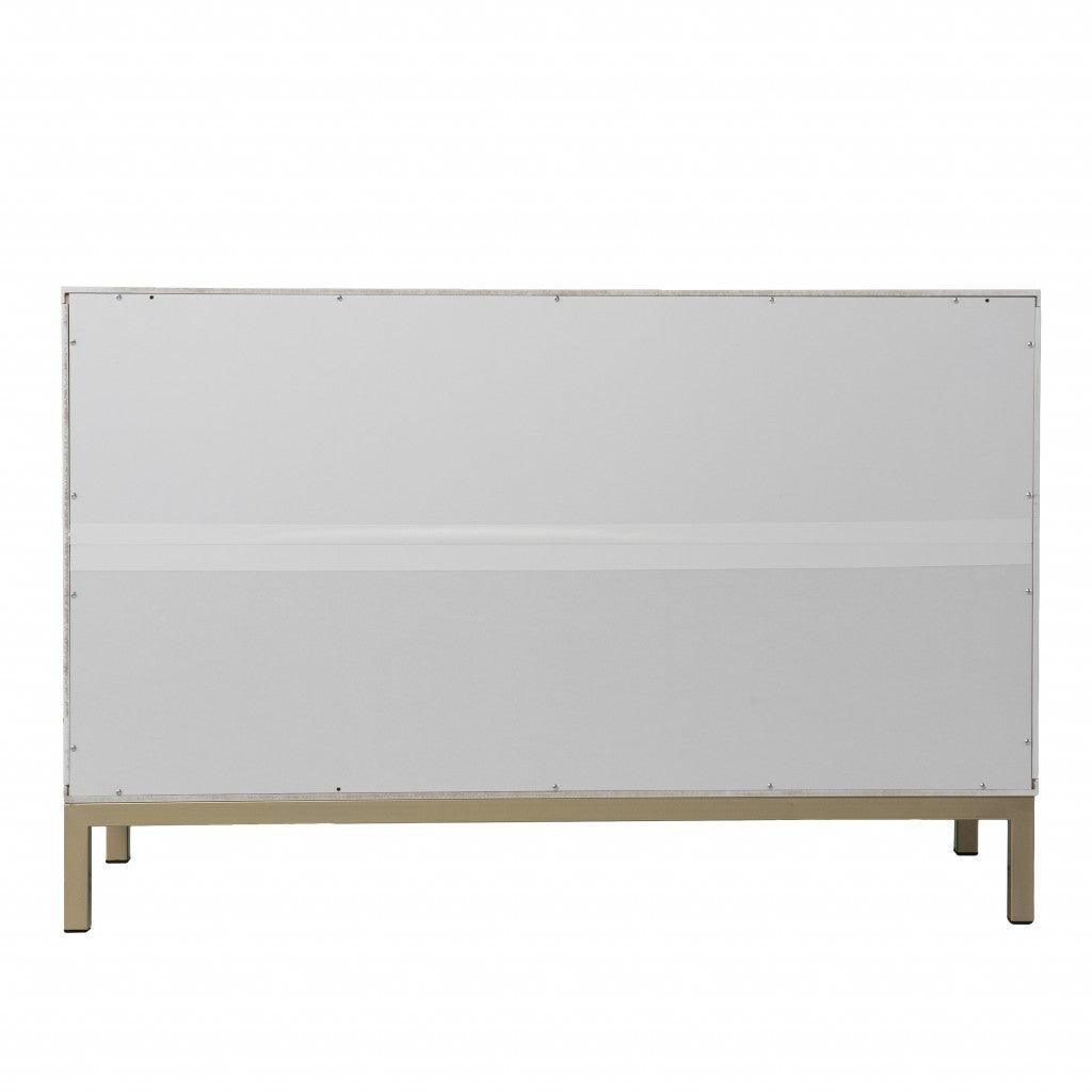 White and Gold Moroccan Dynasty Two Door Accent Cabinet - AFS